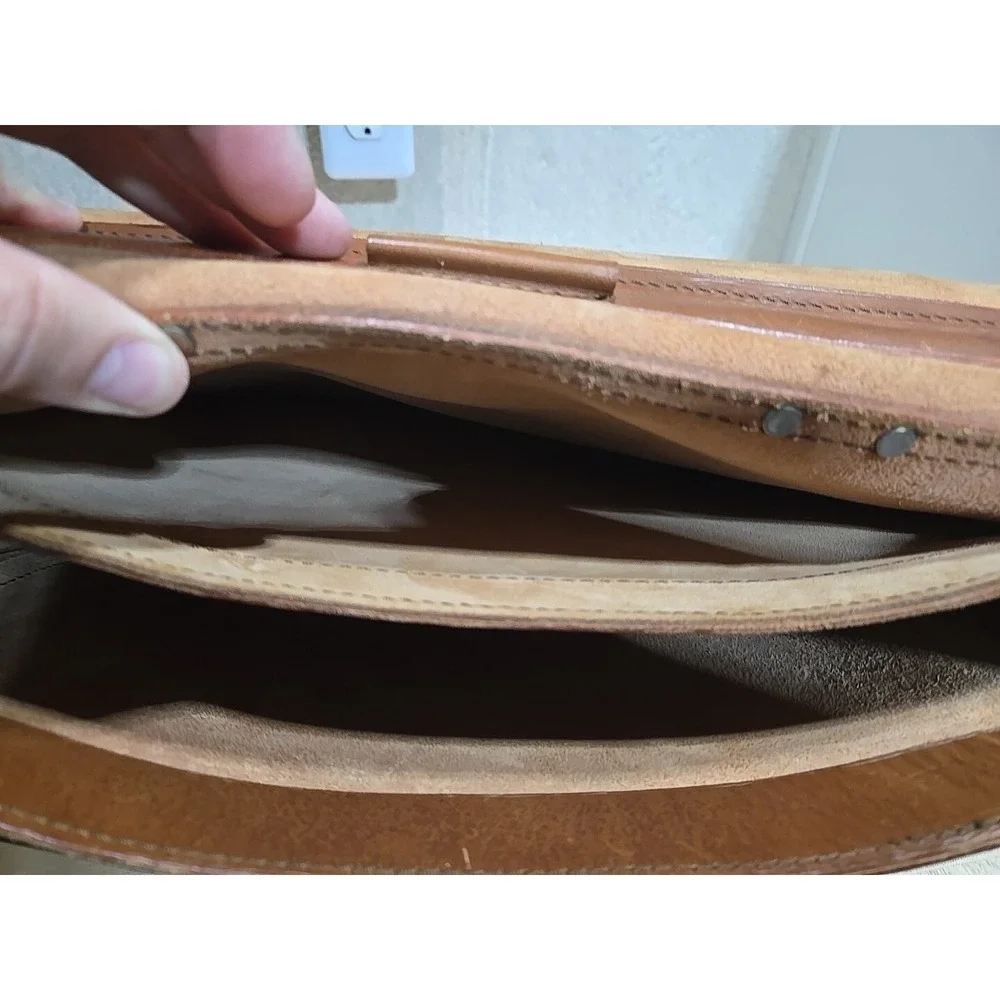 European Natural Leather Bags Messenger Business Travel (No Strap, 1 Buckle) VTG